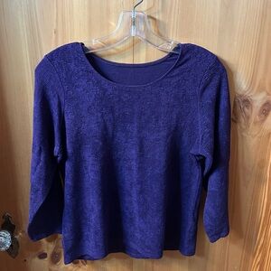 Acorn Women's Deep Purple Quarter Sleeve Tee